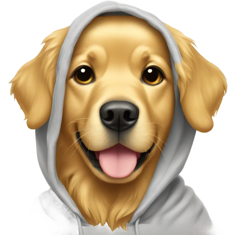 Golden retriever wearing hoodie  emoji