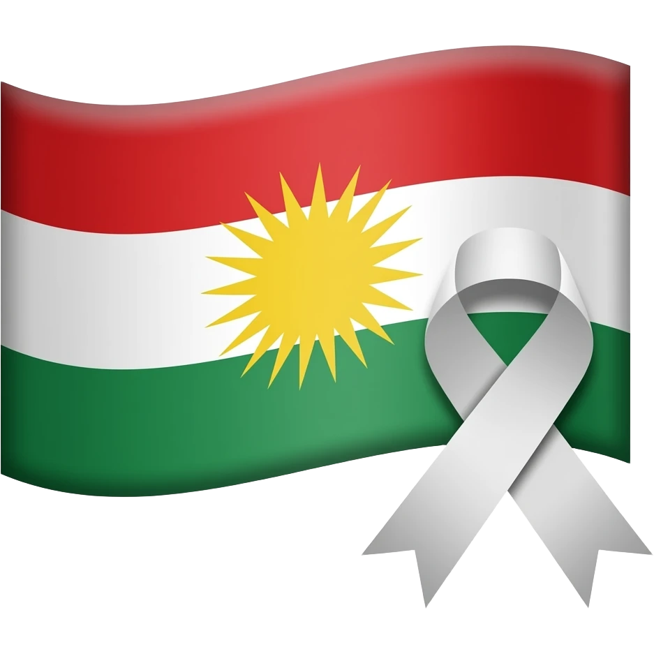 Kurdistan flagge mit Schleife emoji