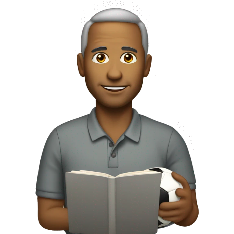 soccer coach with notebook emoji