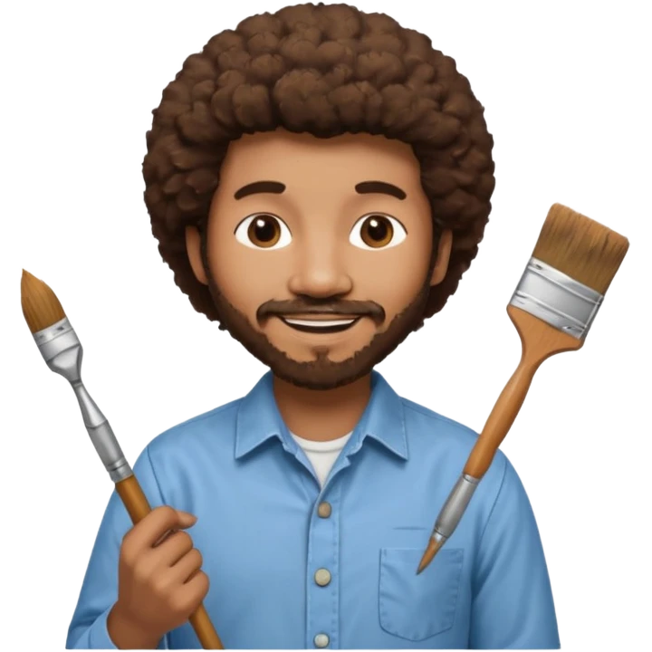 Bob Ross painting emoji