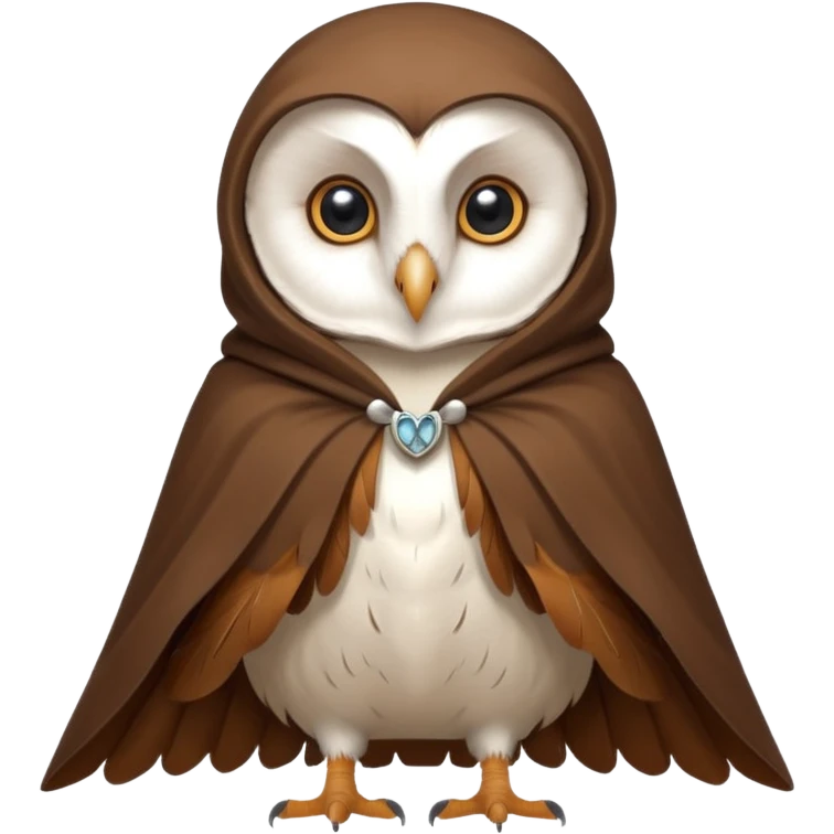 white barn owl in brown cloak emoji