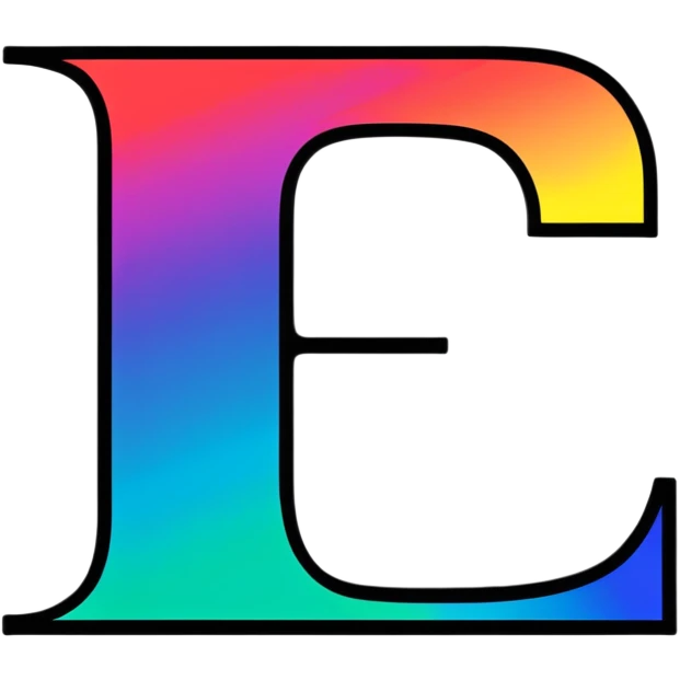 Colorful Gradient Alphabetical Letter “E” emoji