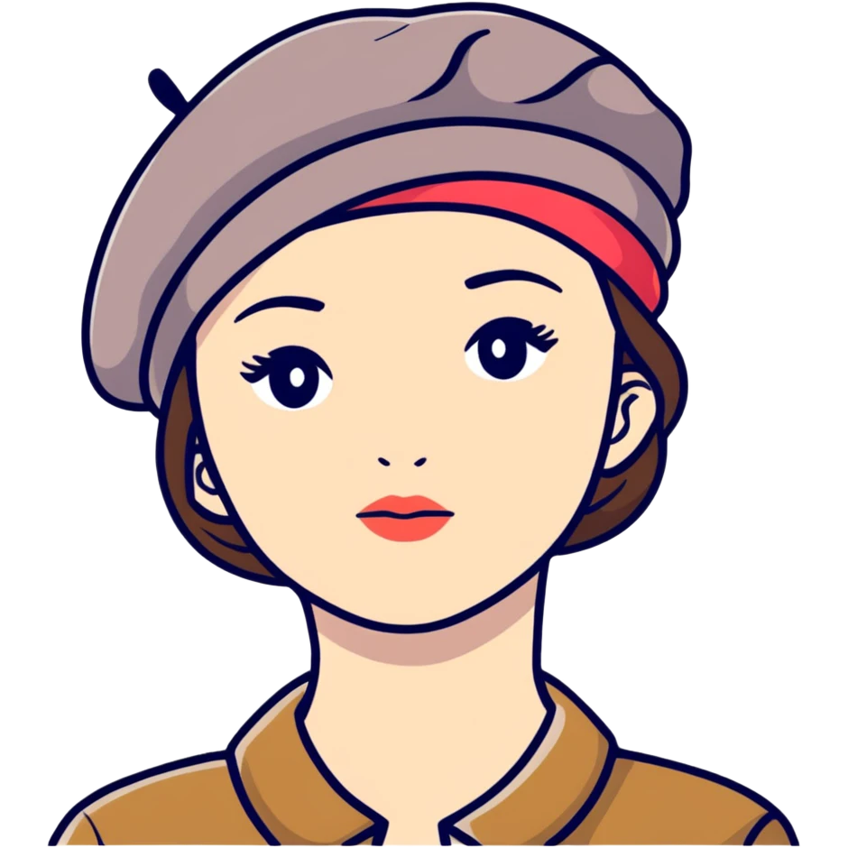 Parisian woman wearing a beret hat emoji