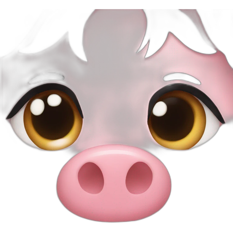 Pig nose with black hair emoji
