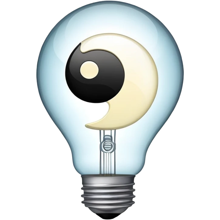 lightbulb with yin-yang inside, representing balanced thinking emoji