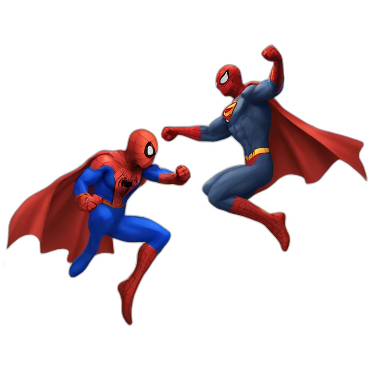SpiderMan and Superman fighting emoji