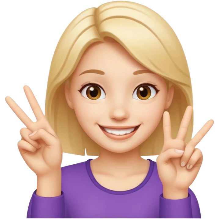 cheerful smile girl with cheerful hand gesture emoji