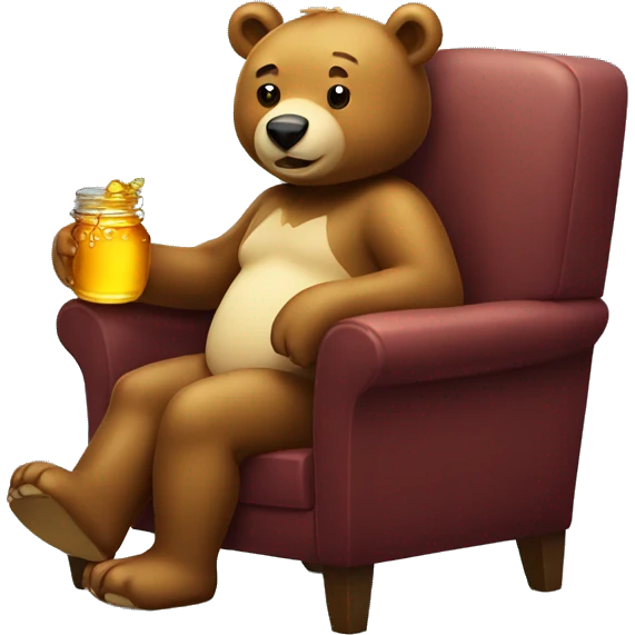 A bear in a chair eating honey emoji