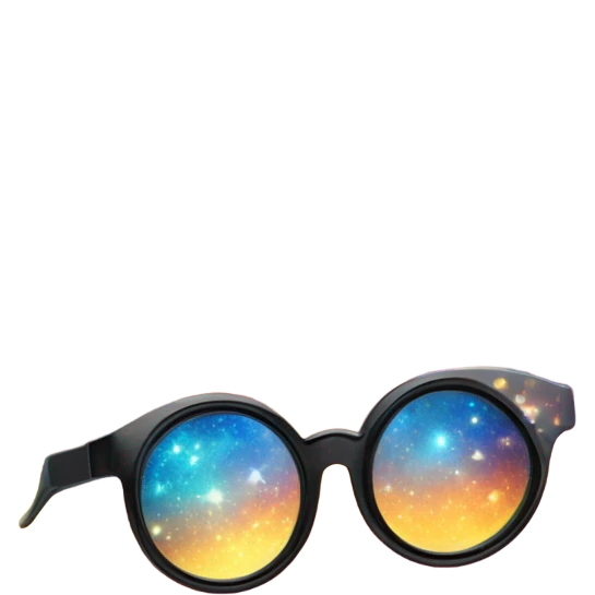 glasses with visions of space inside emoji