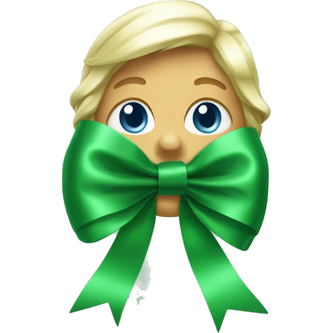Green satin bow emoji