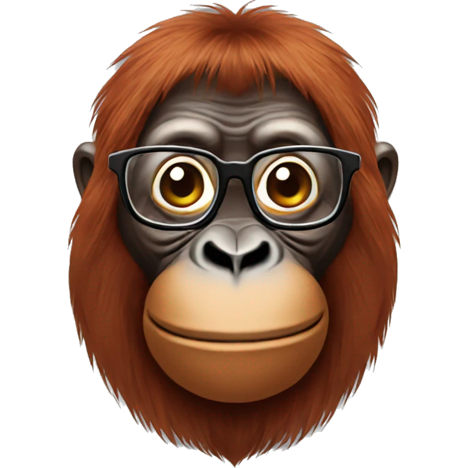 Orangutan with glasses  emoji