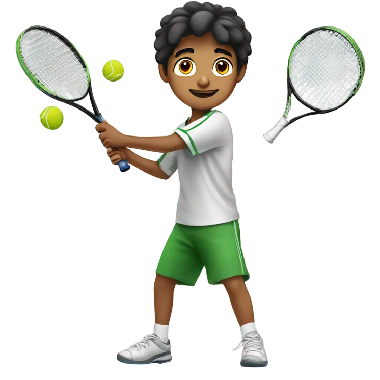 young pakistani boy playing tennis emoji