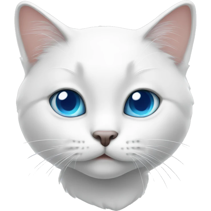 Cute white cat with blue eyes  emoji