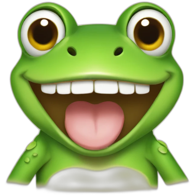 Babe frog brown laughing emoji