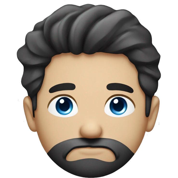 Handsome man dark hair small salt and peoper beard, blue eyes  sleeping on pillow emoji