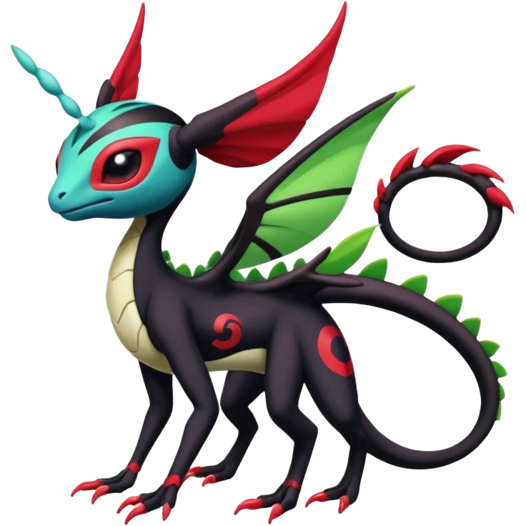 Colorful Exotic Meloetta-Darkrai-Venom-Stitch-Flygon-Fakémon-creature-hybrid emoji