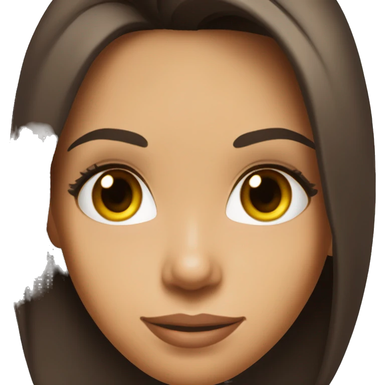 3/4 face, contrasted, shadow, light, Eva Longoria expression, happy, thin nose, brunette woman, hazel eyes, long eyelashes, dark shoulder shaded hair, white t-shirt emoji