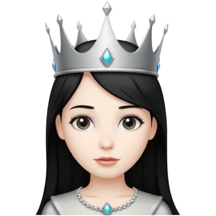 Wearing a silver crown with black hair  emoji