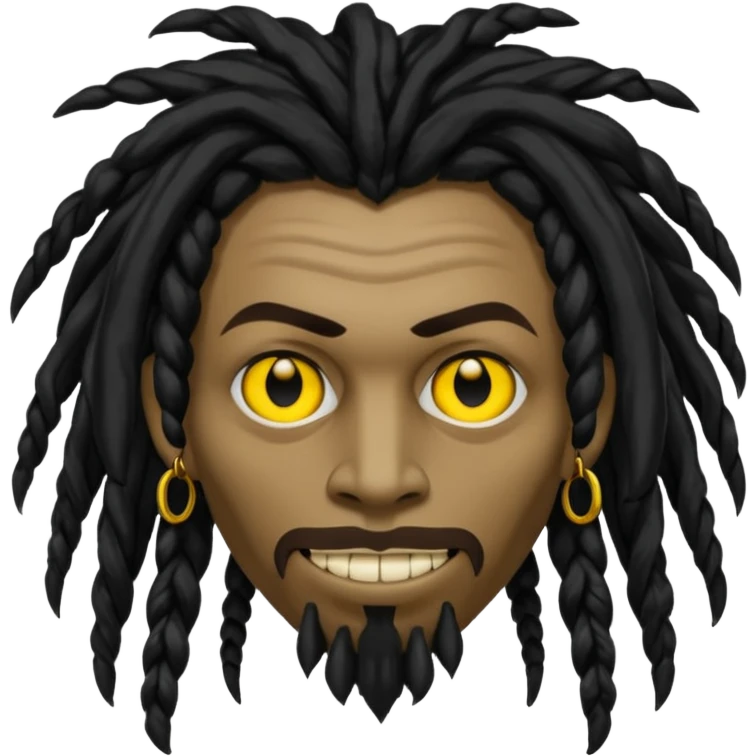 Faça um vampiro negro com dreadlocs com a ponta amarela  emoji