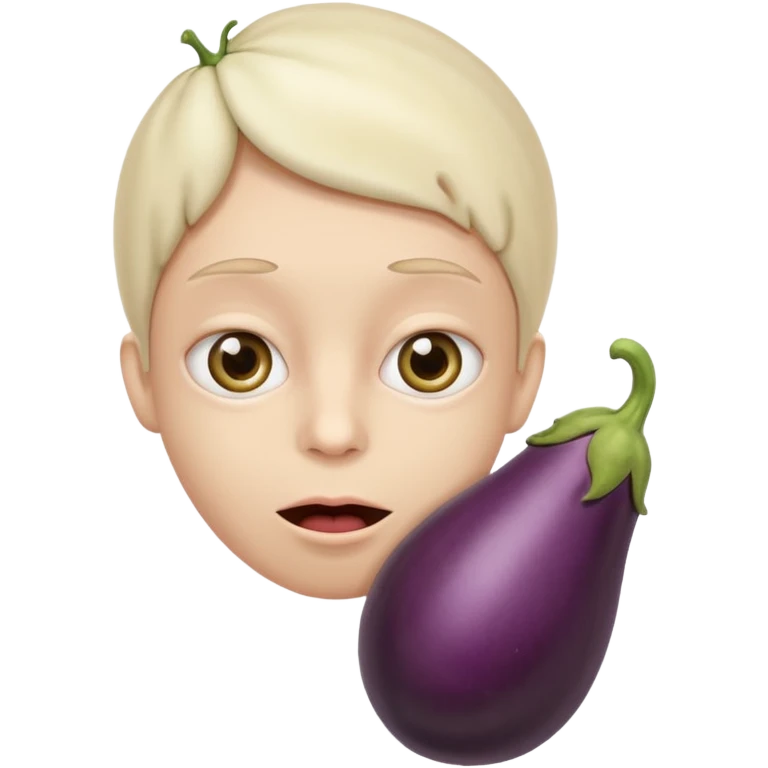 sous le choc avec une aubergine dans la bouche emoji