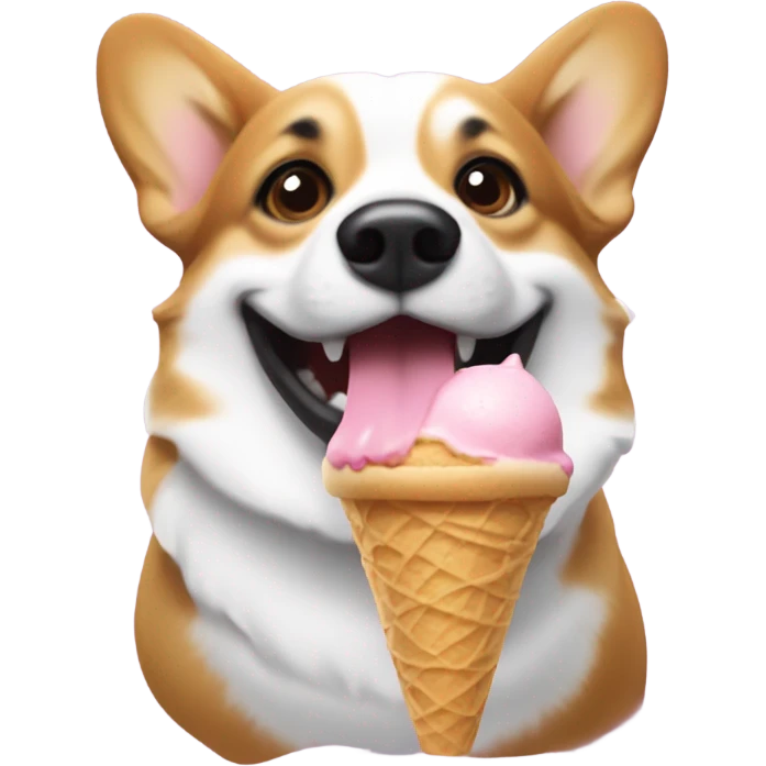 Corgi with an ice cream emoji