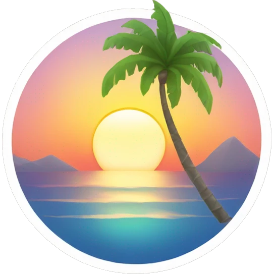 sunrise with palm tree emoji
