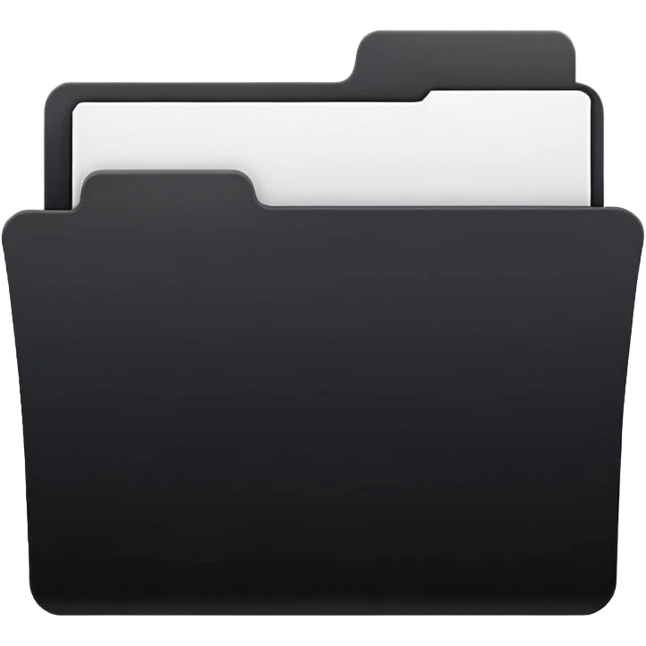 a black top tab file folder emoji
