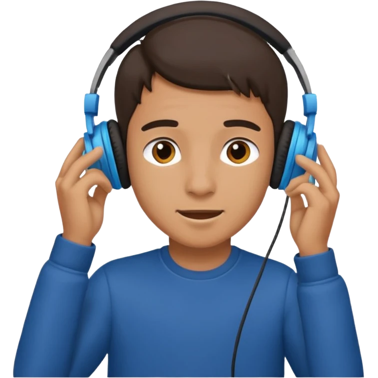 a boy taking off his headphones emoji