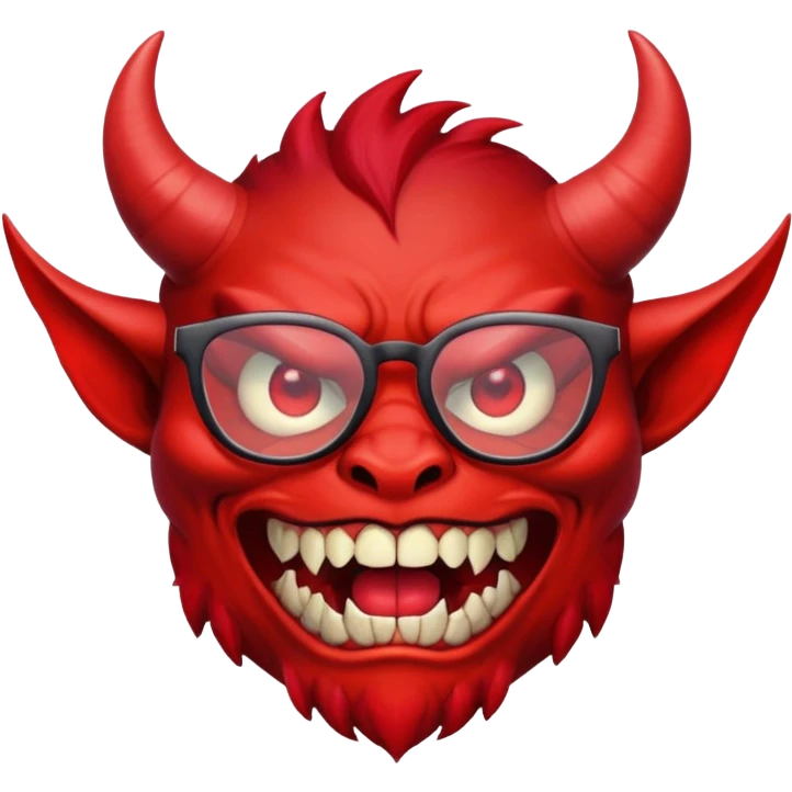 demonio con lentes emoji