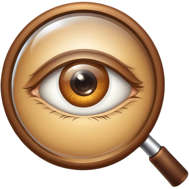 An eye looking through a magnifying glass emoji