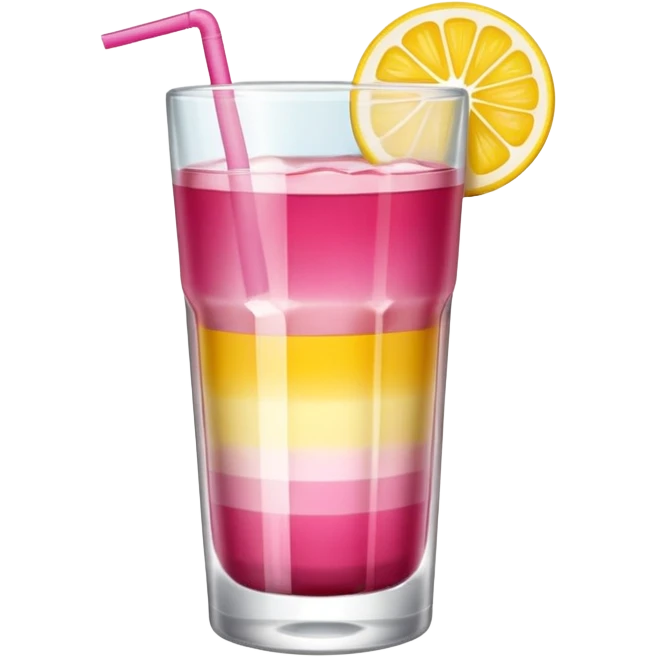 half pink half yellow color drink  emoji
