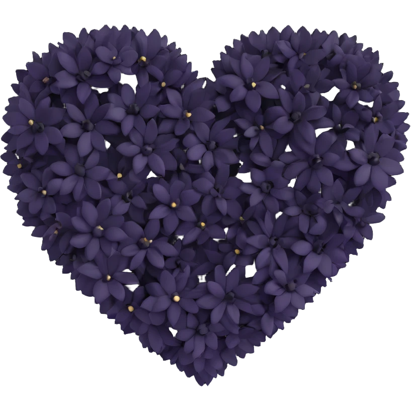 Black flower heart emoji