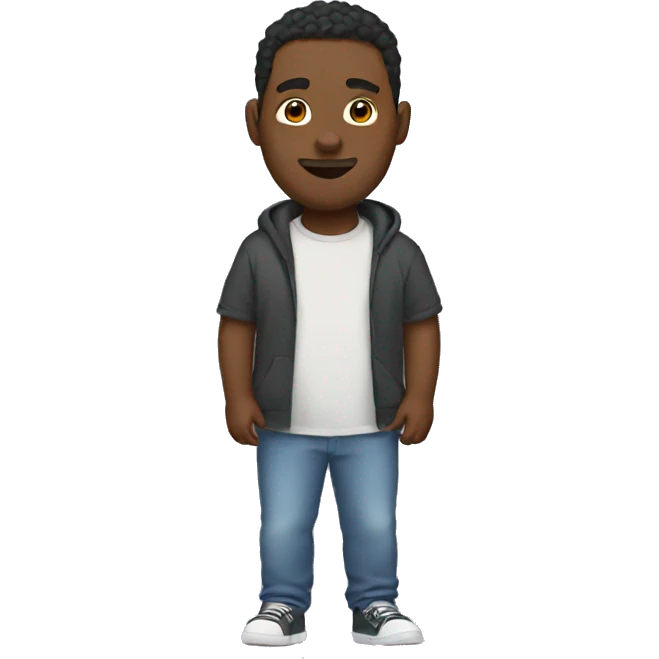 Guy wearing over sized tee emoji