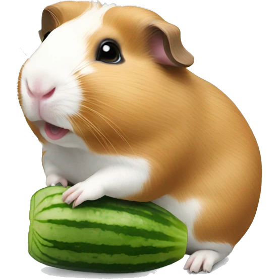 Guineapig standing on 2legs eating cucumber  emoji