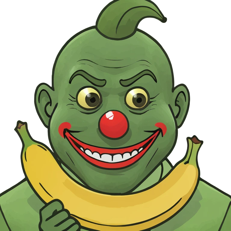 Gross banana with clown  costume  emoji