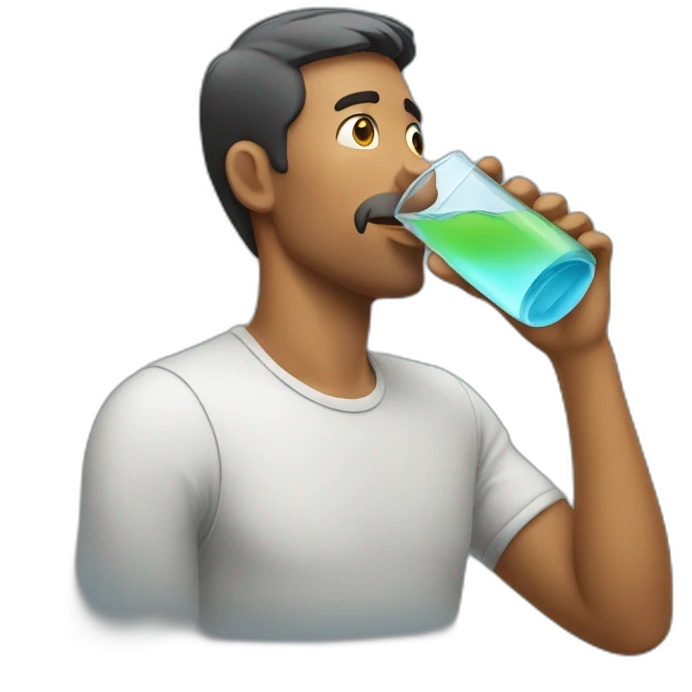 A man drinking water emoji