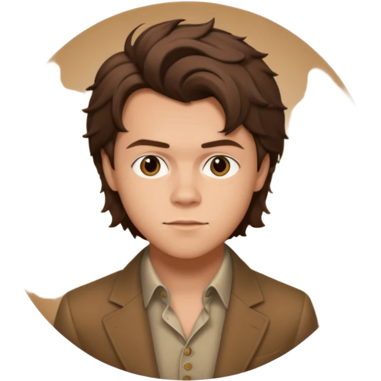 une joli personne qui ressemble a harry styles, avec beaucoup de details,  dans un rond  emoji