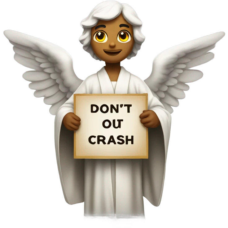 An angel holding a sign that says don’t crash out emoji