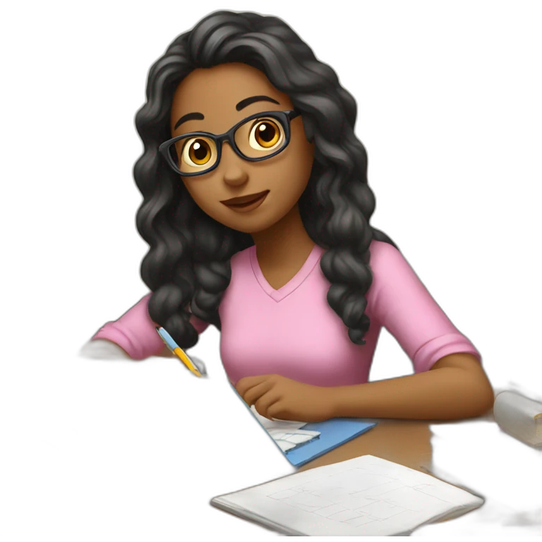 smart_girl_doing_homework emoji