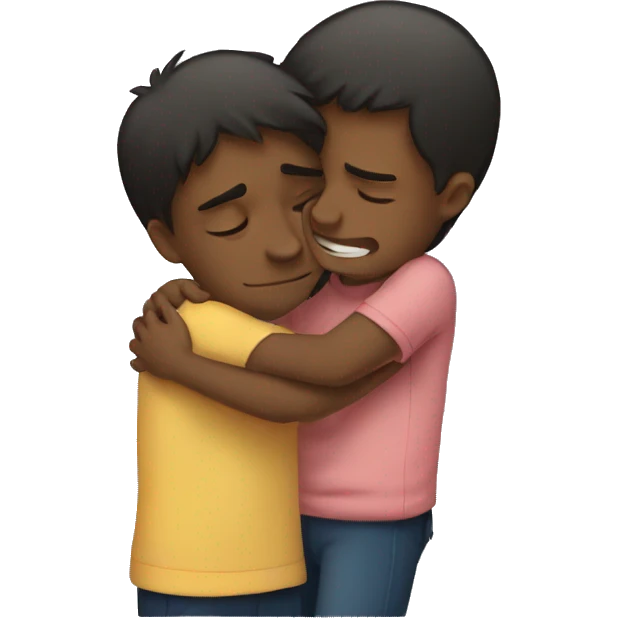  Boy crying and hugging girl emoji