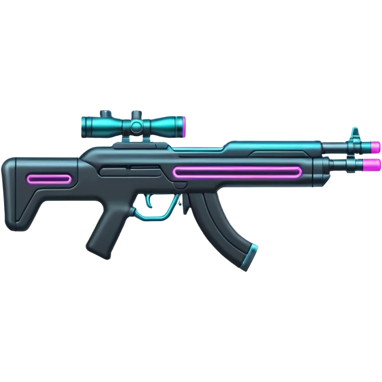 A cool neon rifle emoji