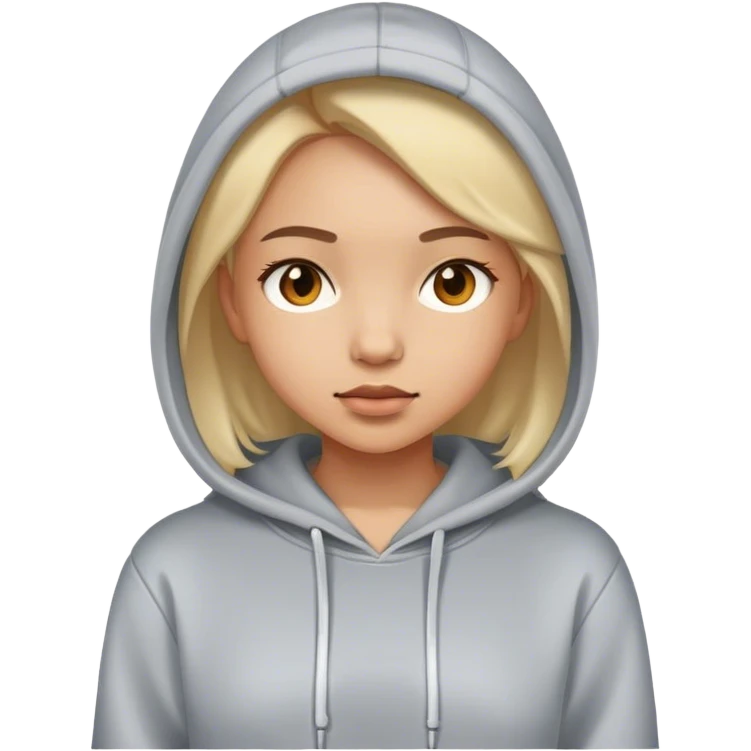 A girl wearing a hoodie emoji