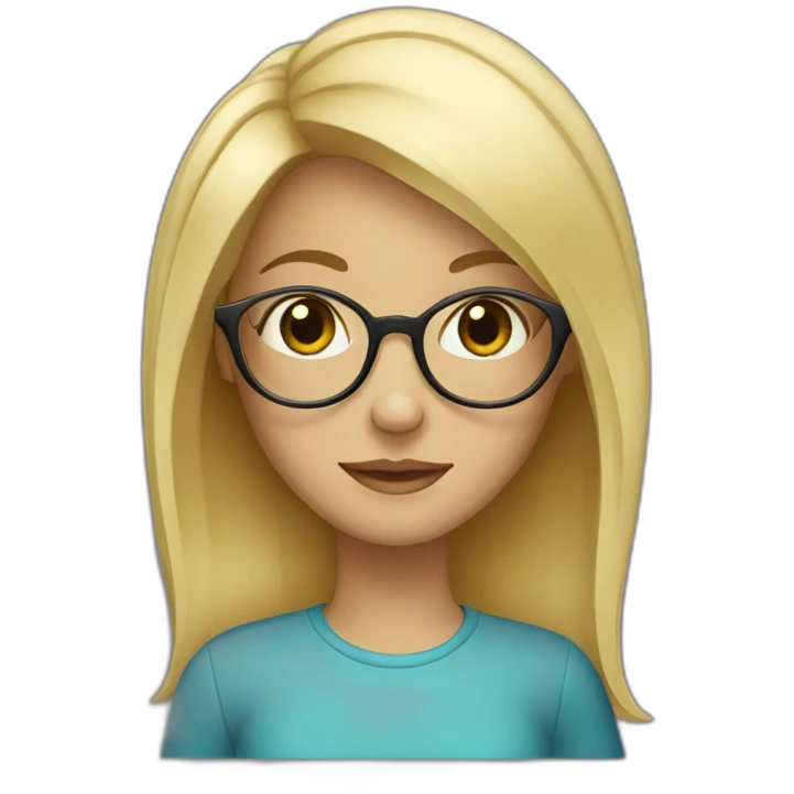 A blond Girl with glasses emoji