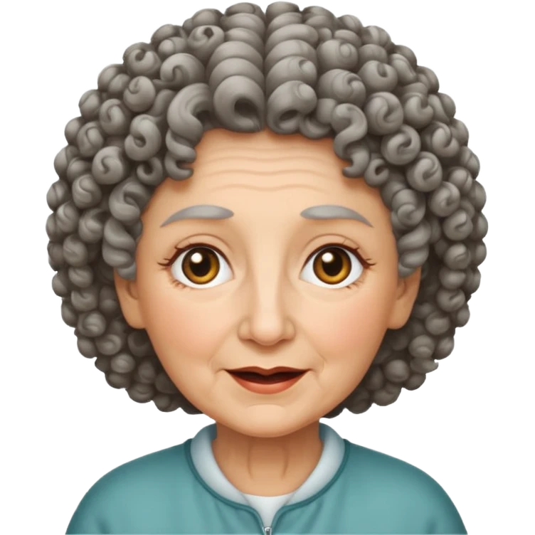curly haired grandma emoji