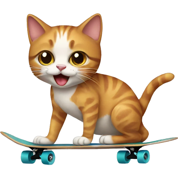 cat on skateboard  emoji