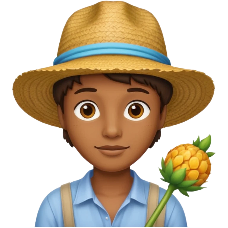 Caribbean person with straw hat emoji emoji