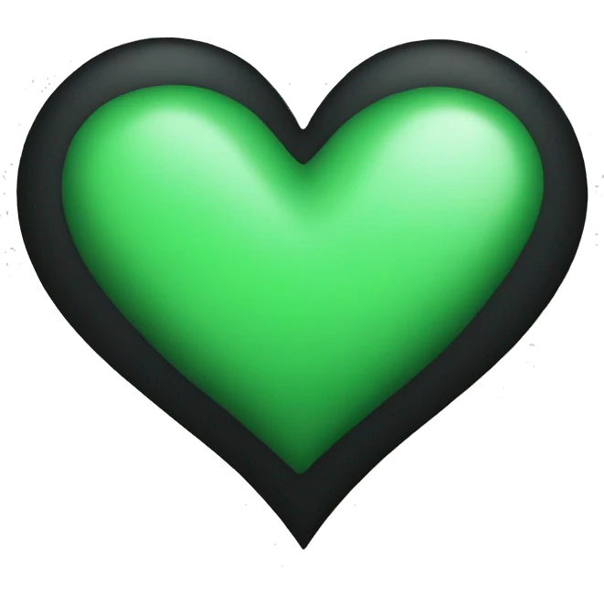 Half black and half Green heart emoji