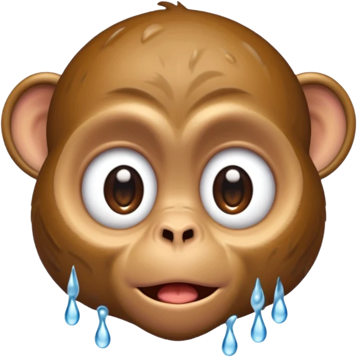 monkey crying droplet from eyes emoji