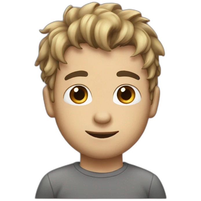Lean boy with height and small beard mustage messy hair emoji
