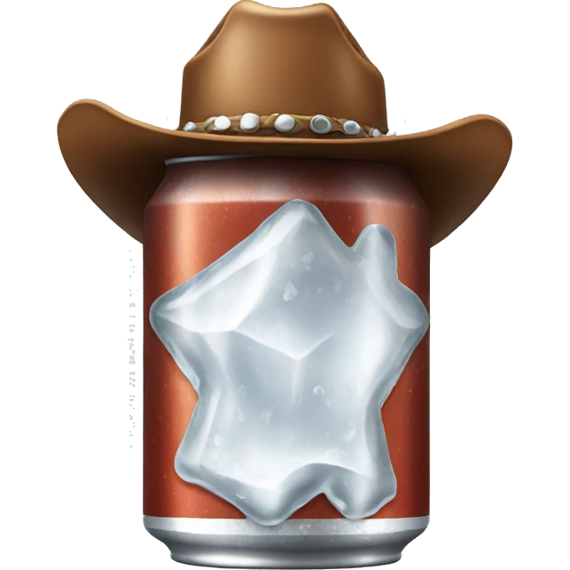 iced coke can with a cowboy hat emoji